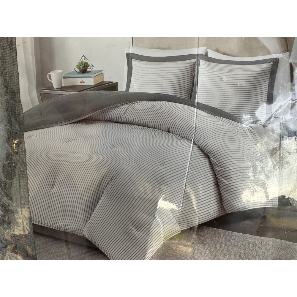 ⚡️New Madison Park Hayden Reversible Yarn Dyed Down Alt Comforter Set Full/Queen - Picture 4 of 11